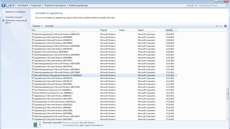 version net framework installée.